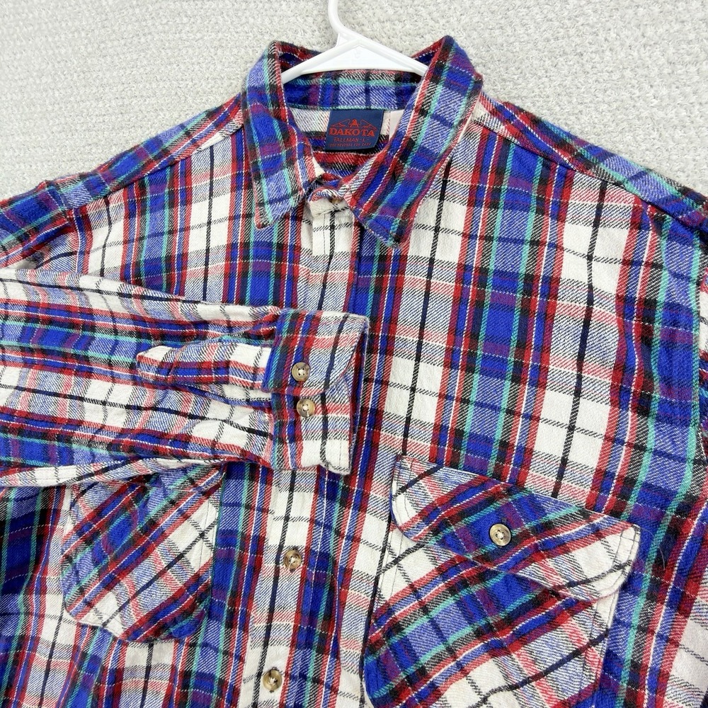 Vintage Dakota Tallman Flannel Shirt Mens Large Tall Plaid Cotton Button Up